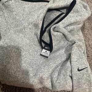 Nike Heather Gray Hoodie with Black Trim